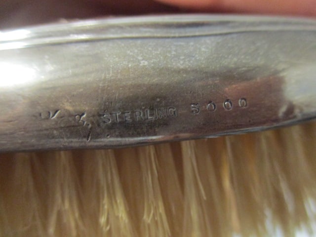 Three RW & S Victorian Sterling Silver Natural Bristle Gentleman's Brushes - 6