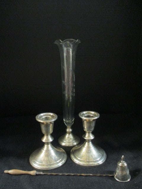 Pair of Gift America Weighted Sterling Silver Candle Holders, Webster Sterling Silver (1 of 11)