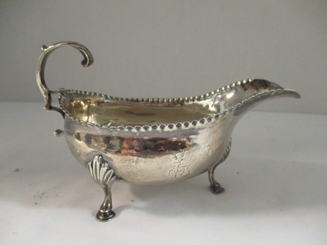 Vintage English Sterling Silver Creamer with Impressed Stag Deer Motif (1 of 4)