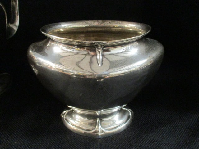 Vintage Durgin "Chatham" Sterling Silver Hollowware Coffee Pot, Teapot, Creamer, - 11