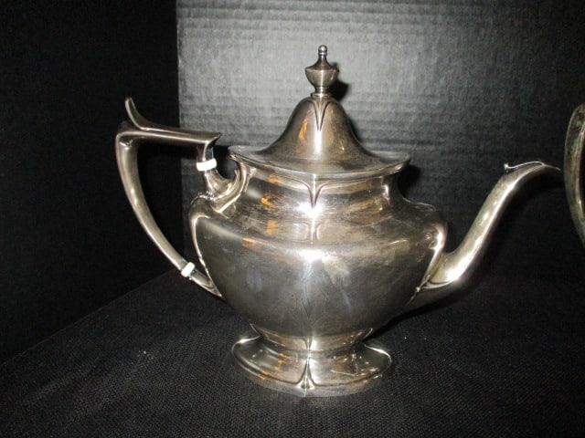 Vintage Durgin "Chatham" Sterling Silver Hollowware Coffee Pot, Teapot, Creamer, - 2