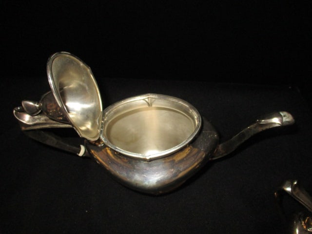 Vintage Durgin "Chatham" Sterling Silver Hollowware Coffee Pot, Teapot, Creamer, - 6