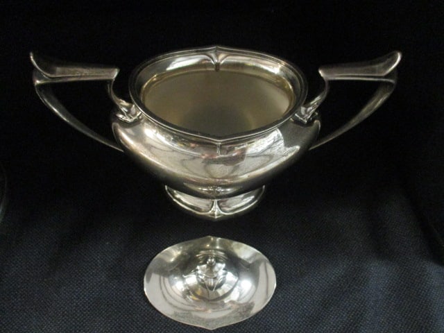 Vintage Durgin "Chatham" Sterling Silver Hollowware Coffee Pot, Teapot, Creamer, - 8