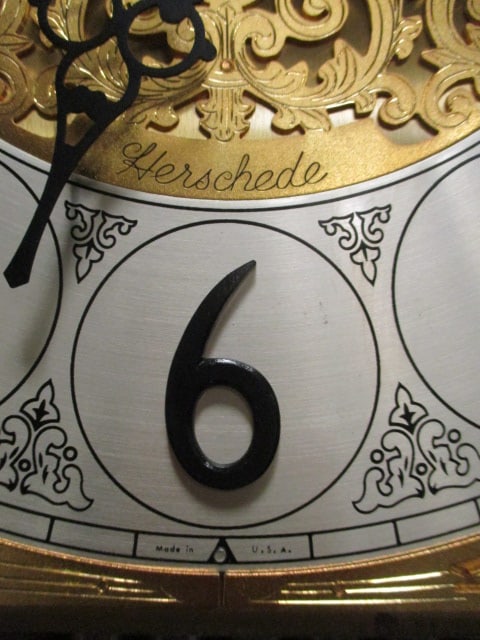 Herschede Grandfather 9 Tube Mahogany Moon Dial Floor Clock - 3