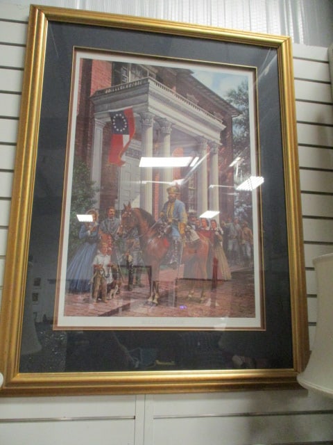 Signed John Paul Strain "Bold Cavalier" Civil War Limited Edition Lithograph: Signed and numbered in gold marker in lower right corner No. 277/950, Framed and matted 31" x 41 1 1/2", Local Pickup Suggested