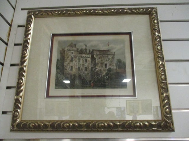 Four Framed and Matted "English Castle" Lithographs of Original Etchings - 2