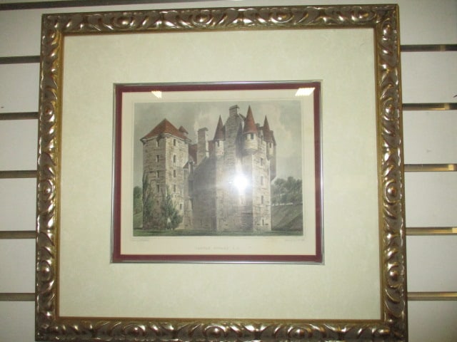 Four Framed and Matted "English Castle" Lithographs of Original Etchings - 3