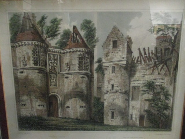 Four Framed and Matted "English Castle" Lithographs of Original Etchings - 5
