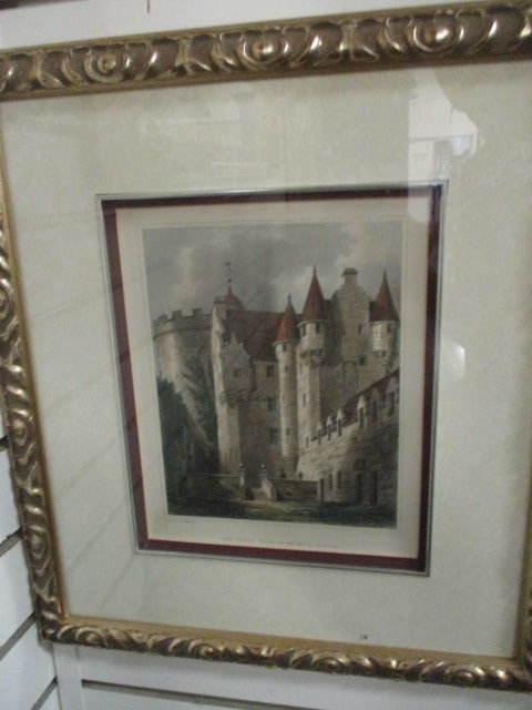 Four Framed and Matted "English Castle" Lithographs of Original Etchings - 6