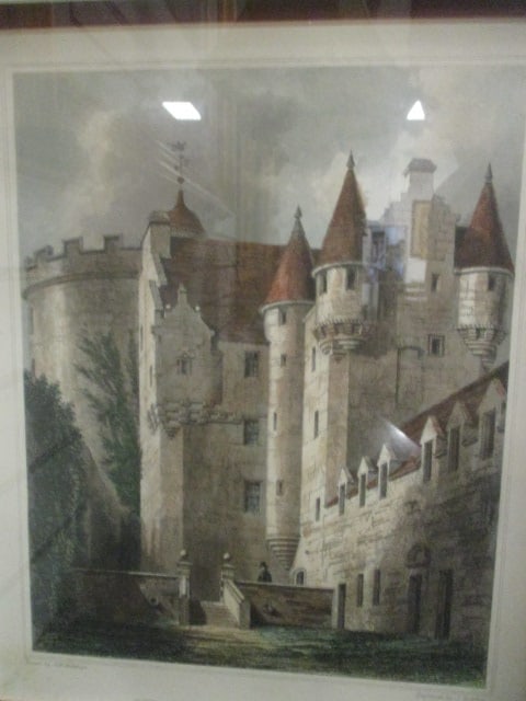 Four Framed and Matted "English Castle" Lithographs of Original Etchings - 7