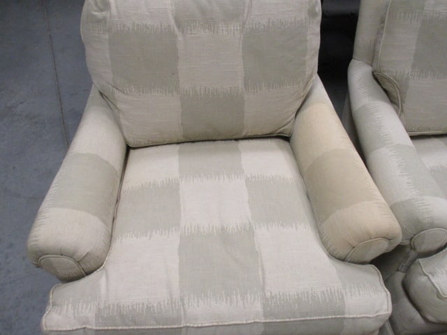 Pair of Townhouse Galleries Upholstered Armchairs and Matching Storage Ottoman - 2