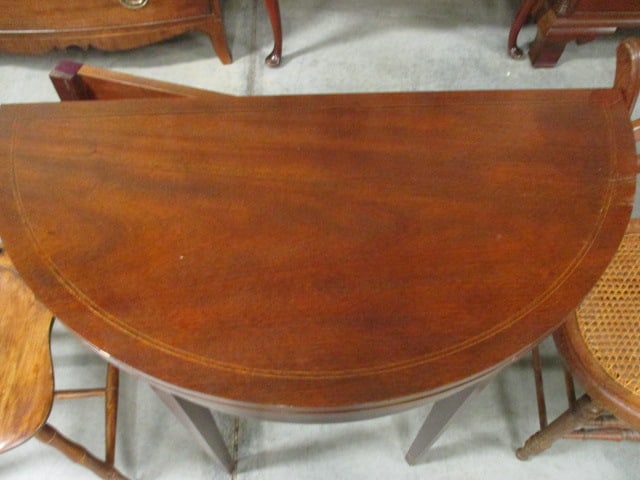 Federal Style Mahogany Gateleg Demilune Table - 2