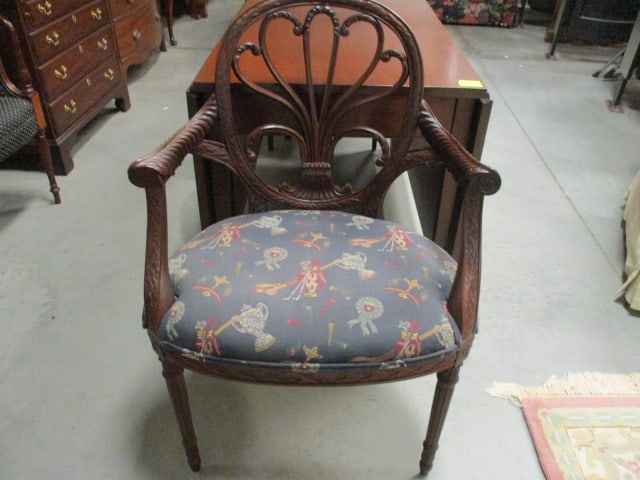 Andre Originals Sheraton Style Carved Mahogany Lyre-Back Design Armchair (1 of 5)