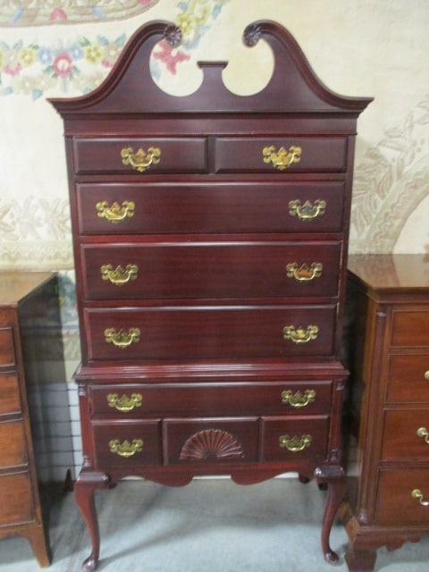 Unagusta Manufacturing Co. Mahogany Queen Anne Style High Boy Chest (1 of 5)