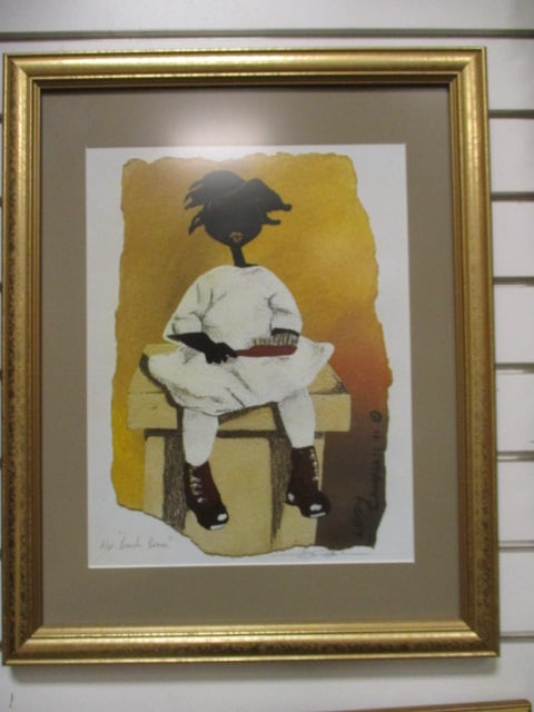 Leroy Campbell "Brush Bones" Lithograph of Artist Proof: Framed and matted 16 1/4" x 20"