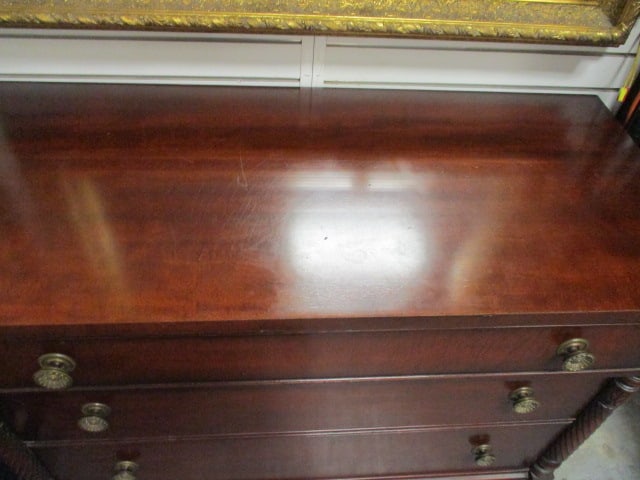 Vintage Kindel Grand Rapids Empire Style Mahogany 3 Drawer Chest - 2