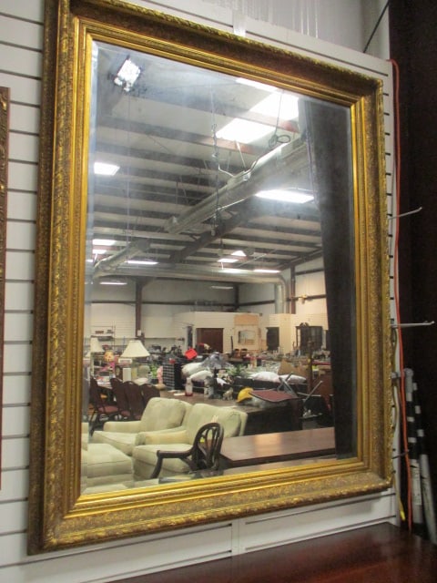 Impressive Ornate Gold Gilt Molded Beveled Mirror: 45 1/2" x 57 1/2", HEAVY!! Local Pickup Only