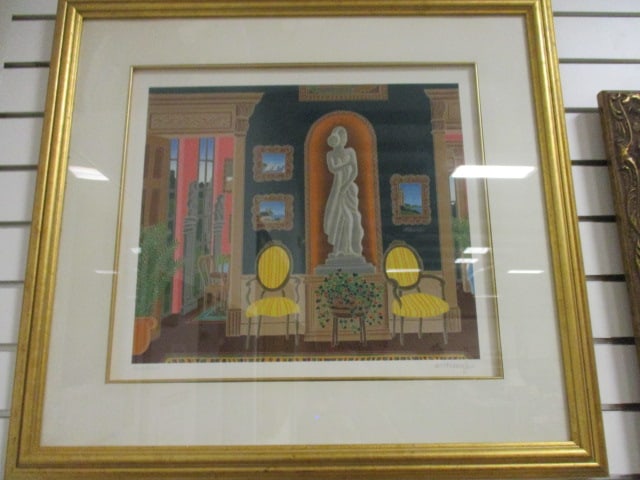 Framed and Matted Pencil Signed Thomas McKnight "Elgin Place" Serigraph (1 of 6)