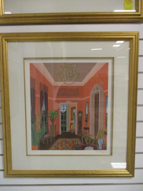 Framed and Matted Pencil Signed Thomas McKnight "Wilton House" Serigraph (1 of 6)