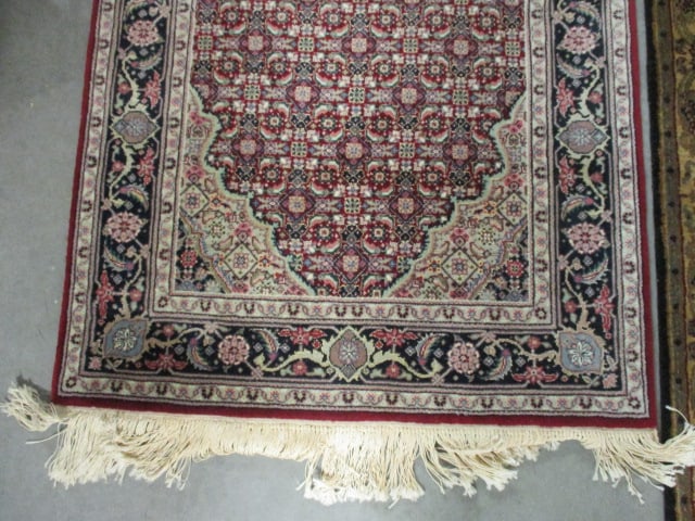 Red/Navy Border Multi Medallion Design Hand Woven Runner - 6