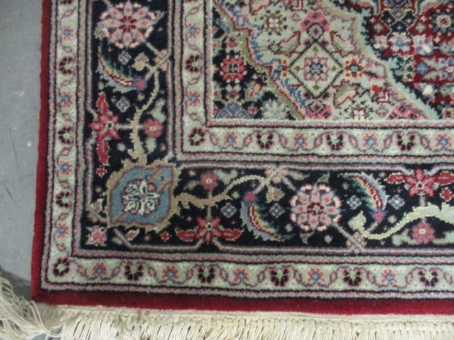 Red/Navy Border Multi Medallion Design Hand Woven Runner - 7