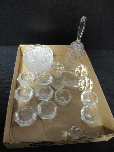 Crystal Salts, Coasters, Knife Rests and Service Bell: some flea bites