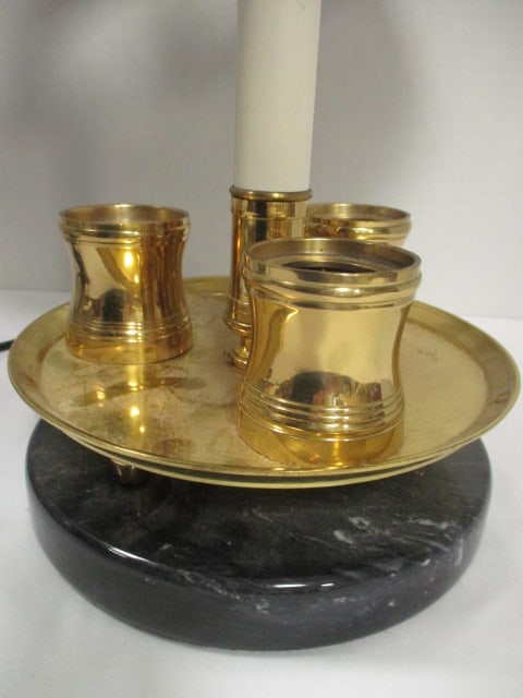 Historical Charleston Reproductions Brass Bouillotte Style Lamp with Black Marble Base - 2
