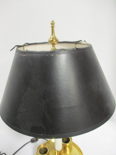 Historical Charleston Reproductions Brass Bouillotte Style Lamp with Black Marble Base - 4