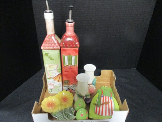 Playful Ceramic Oil/Vinegar Bottles, Shakers and Spoon Rests (1 of 10)