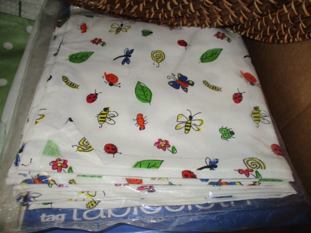 Grouping of Table Cloths, Placemats, Woven Chargers, Fabric Bread Basket, etc. - 2