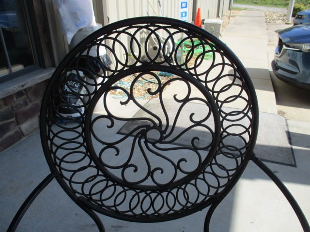 3 Piece Wrought Iron Glass Top Tall Patio Set - 3