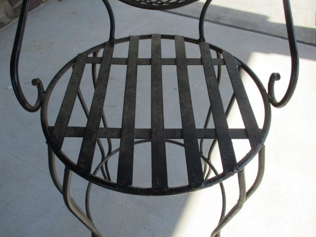 3 Piece Wrought Iron Glass Top Tall Patio Set - 4