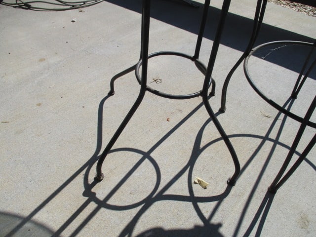 3 Piece Wrought Iron Glass Top Tall Patio Set - 9