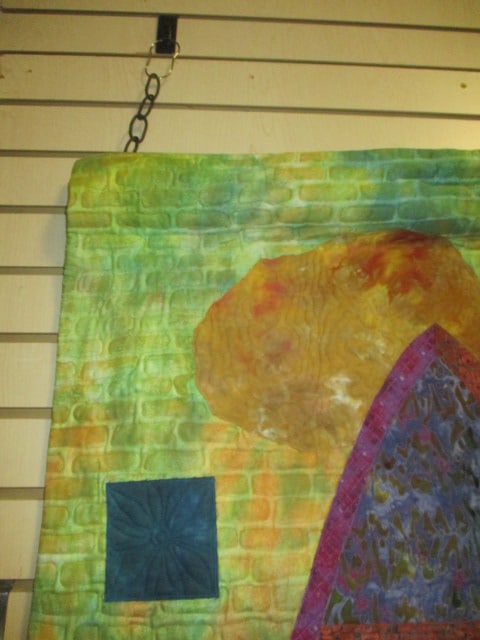 Handmade Vibrant Dyed Quilted Wall Hanging - Signed "Denny" - 2