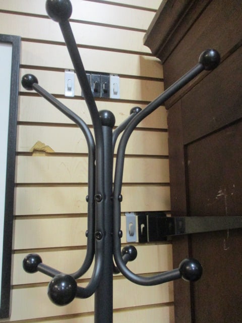 Black Metal Free Standing Coat Rack Umbrella Stand Hall Tree - 4