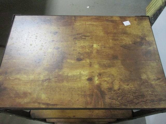 Industrial Style Metal and Wood 4-Shelf Rolling Cart - 2