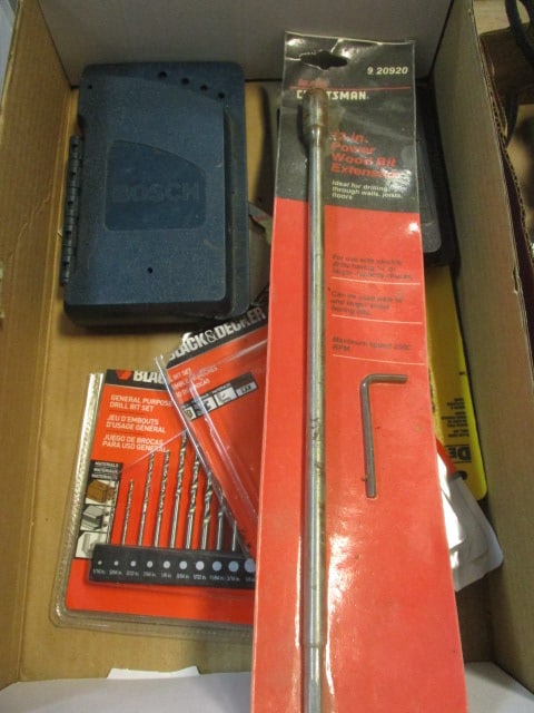 Lot of Drill Bits and Wood Bit Extension: see pictures and preview for selection and condition