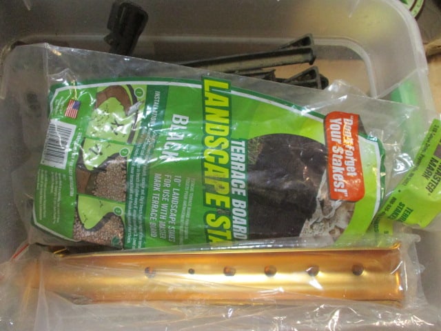 Lot of Tent Stakes and Gardening Tools: see pictures and preview for selection and condition