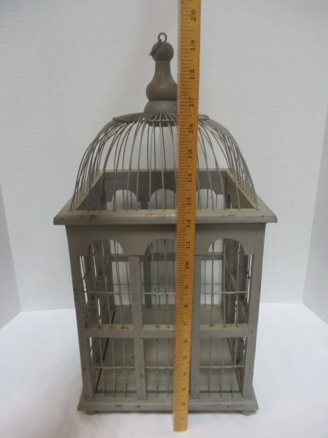 Wood and Wire Bird Cage - 4