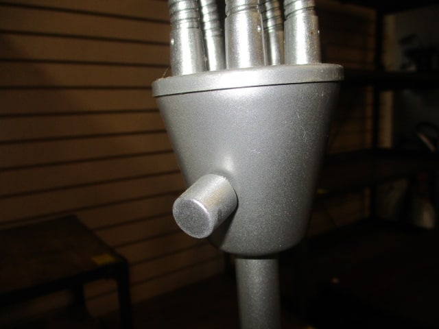 Contemporary Brushed Steel Gooseneck 5-Light Floor Lamp - 3