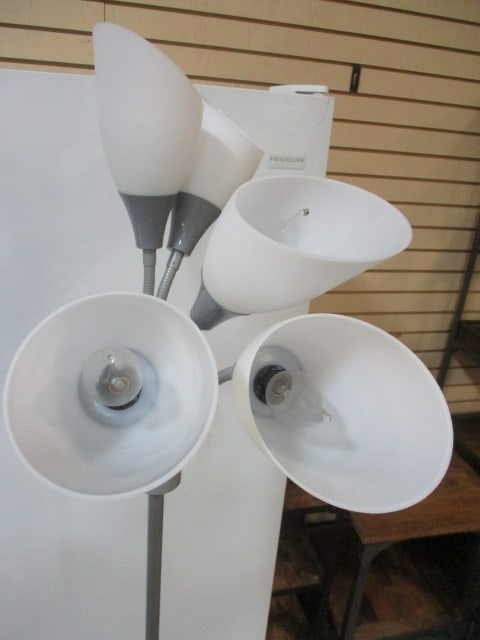 Medusa Style Brushed Steel Gooseneck 5-Light Floor Lamp - 2