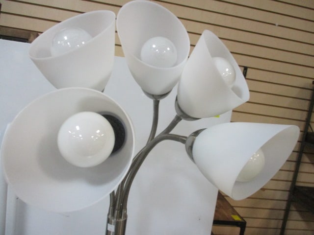 Medusa Style Chrome Gooseneck 5-Light Floor Lamp - 4