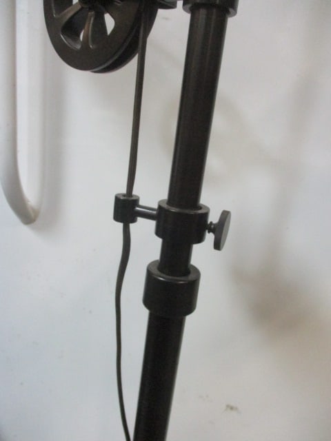 Industrial Black Metal Pulley Floor Lamp - 4