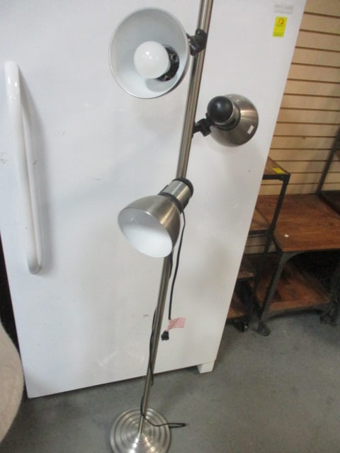 Contemporary Chrome Adjustable 3-Light Floor Lamp: 64", Local Pickup Only