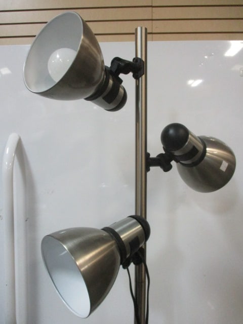 Contemporary Chrome Adjustable 3-Light Floor Lamp - 2