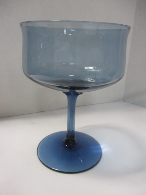 Set of 6 Lenox Blue Mist Crystal Champagne Coupe Glasses - 3