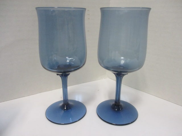 Set of 11 Lenox Blue Mist Crystal Stem Glasses - 3