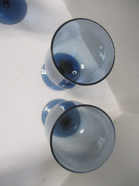 Set of 11 Lenox Blue Mist Crystal Stem Glasses - 4