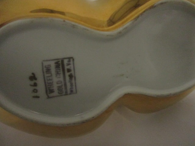 Vintage Wheeler Gold China Handled Candy Dish - 3
