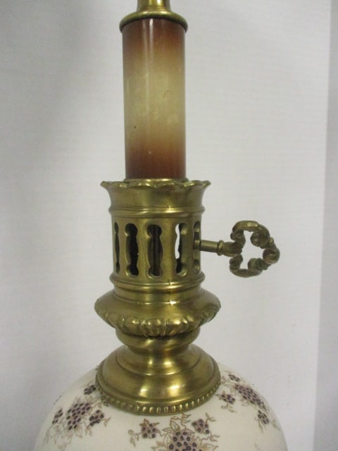 Mid Century Modern Rembrandt Porcelain and Brass Table Lamp - 4